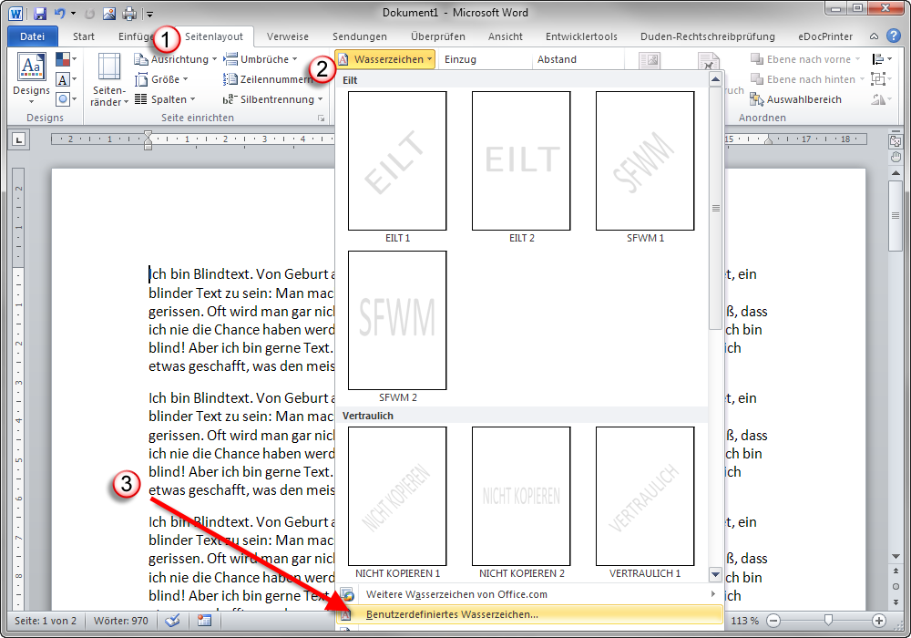 Hintergrundbild In Word 2010 Einfügen Office Tipps Tools