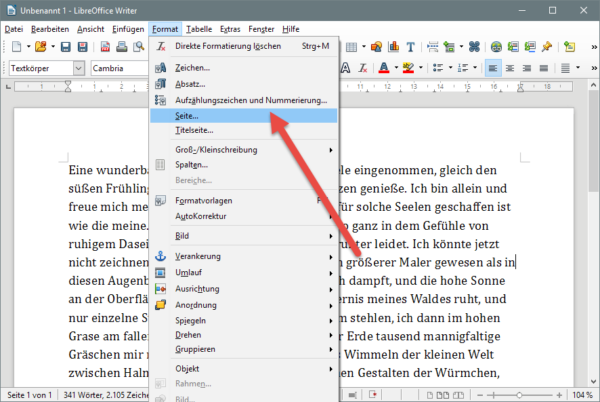 OpenOffice und LibreOffice Writer – Bild aus dem Internet einfügen