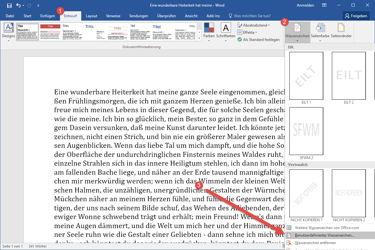 Hintergrundbild In Word 2016 Einfugen Office Tipps Tools