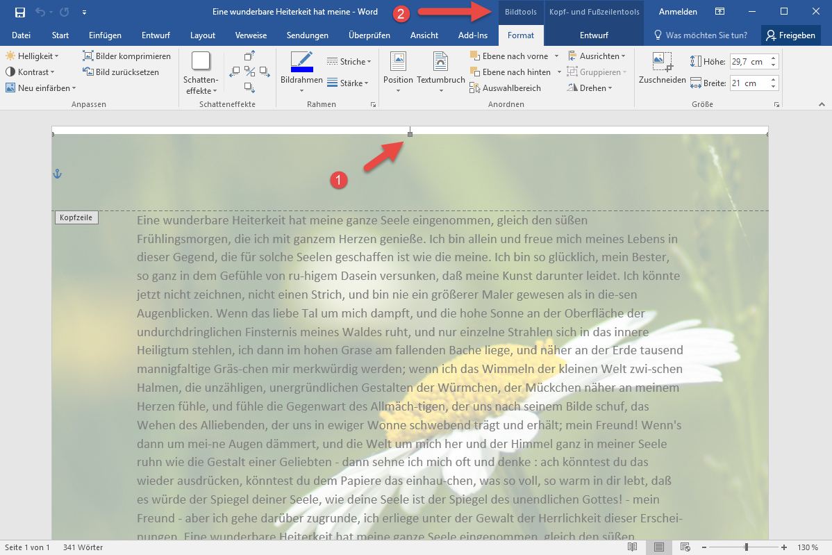 33+ Word bild als hintergrund , Hintergrundbild in Word 2016 einfügen › OfficeTipps &amp; Tools