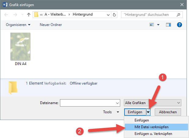 word datei mit 4 seite einfügen